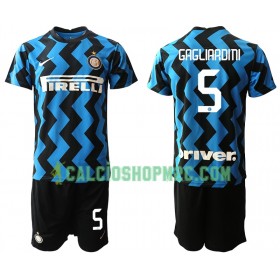 Inter Milan Roberto Gagliardini 5 Bambino Maglia Prima 2020/2021 Manica Corta (+ Pantaloncini)